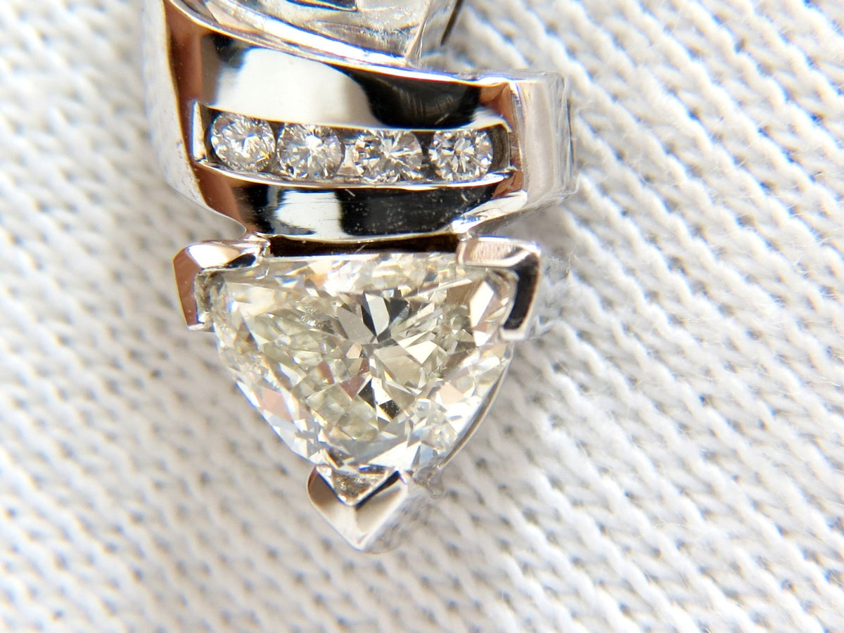 1.43CT TRILLIANT NATURAL DIAMONDS PENDANT / ENHANCER SLIDE OMEGA NECKLACE *v