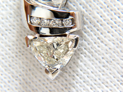1.43CT TRILLIANT NATURAL DIAMONDS PENDANT / ENHANCER SLIDE OMEGA NECKLACE *v