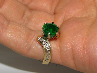3.50CT NATURAL ROUND EMERALD DIAMOND COCKTAIL 14kt 10037