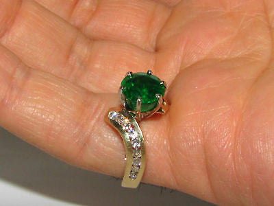 3.50CT NATURAL ROUND EMERALD DIAMOND COCKTAIL 14kt 10037