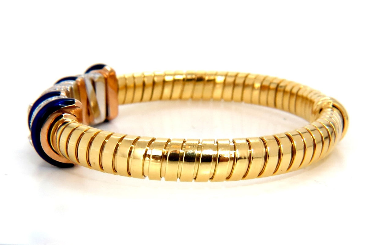 1.50ct Natural Diamonds Ladies Flexible Accordion Bangle Bracelet 18 karat *v