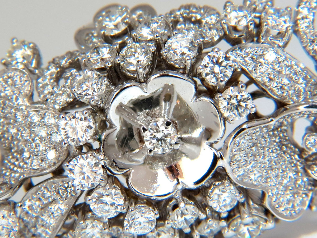 4.00CT NATURAL DIAMONDS FLORAL COCKTAIL VINE 3D DECO RING 18KT *v