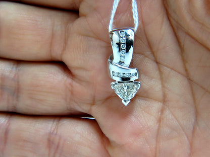 1.43CT TRILLIANT NATURAL DIAMONDS PENDANT / ENHANCER SLIDE OMEGA NECKLACE *v