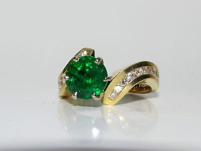 3.50CT NATURAL ROUND EMERALD DIAMOND COCKTAIL 14kt 10037