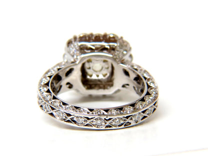 GIA CERTIFIED 5.52CT CUSHION NATURAL FANCY YELLOW DIAMOND CLUSTER RING VVS1 *v
