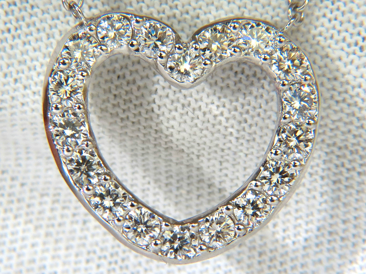 2.50CT SMOOTH EDGED BRILLIANT DIAMONDS HEART PENDANT & CHAIN F/VS 14KT *v