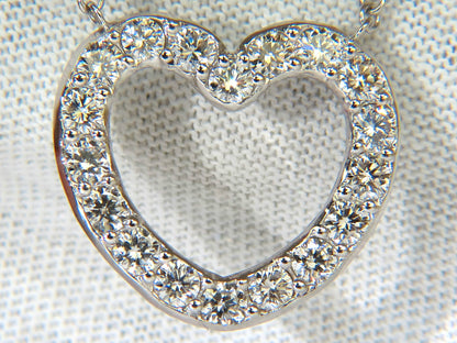2.50CT SMOOTH EDGED BRILLIANT DIAMONDS HEART PENDANT & CHAIN F/VS 14KT *v