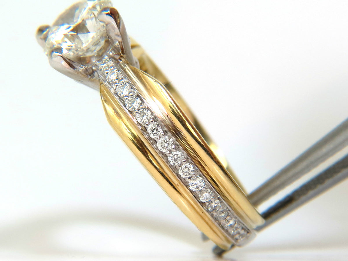 GIA CERTIFIED 1.26CT J/SI ROUND BRILLIANT DIAMOND BEAD SET PLATINUM 18KT RING *v