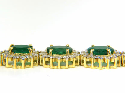 22.50CT NATURAL EMERALDS DIAMONDS BRACELET 18KT G/VS ZAMBIAN VIVID *v