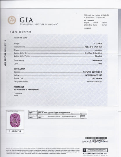 GIA Certified 2.27ct Natural No Heat Pink Sapphire Diamond Ring Unheated *v