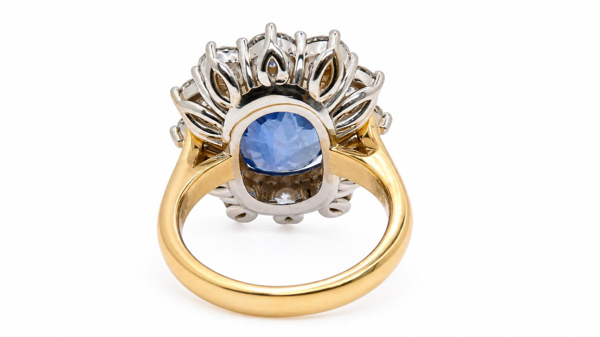 GIA Certified Natural 8.05ct Burma No Heat Sapphire Ring 18kt 95548