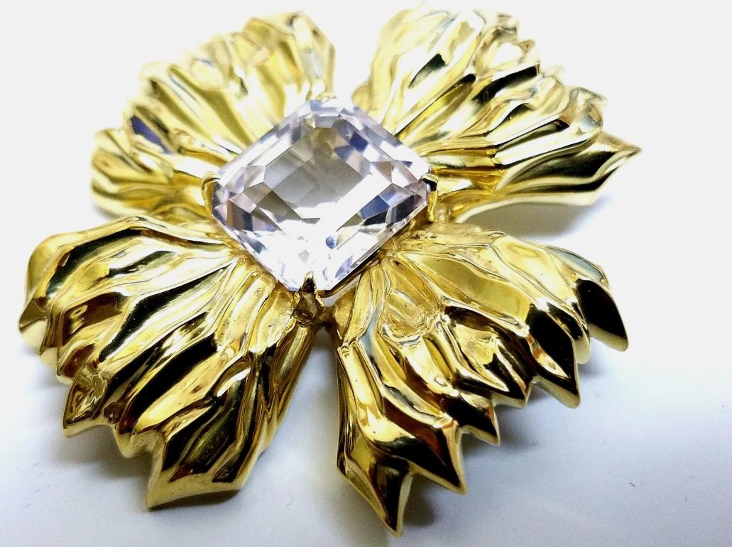 18kt 16ct Royal Medallion Brooch Pin Flaming Celtic Cross Vintage 12236**