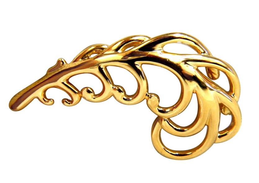 18 Karat Gold Floral Brooch Pin 54487