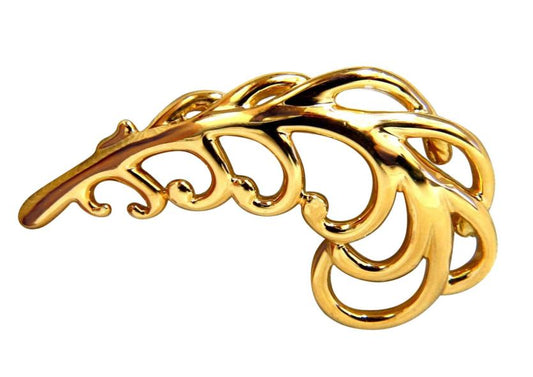 18 Karat Gold Floral Brooch Pin 54487