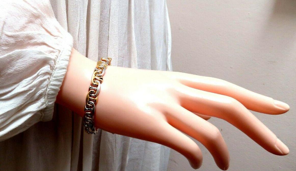 American Link Intertwined Gold Bracelet 14 Karat Two-Toned 41147**