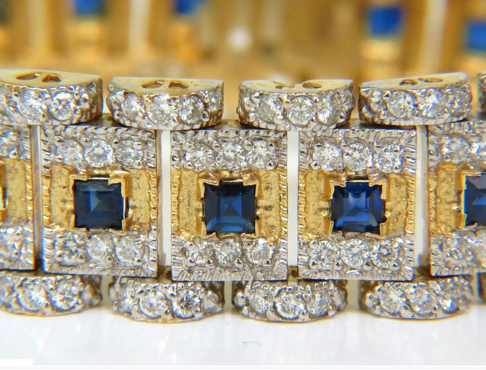 10.00 Carat Natural Sapphire Diamond Bracelet Edwardian Deco 14kt 44117**