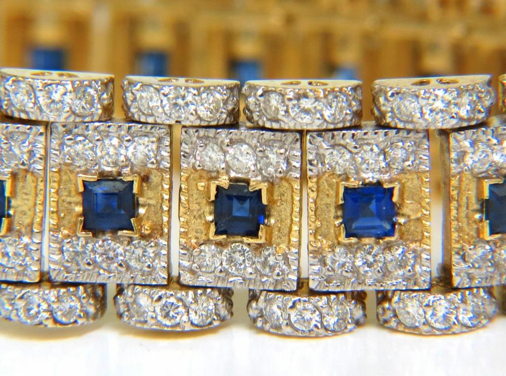 10.00 Carat Natural Sapphire Diamond Bracelet Edwardian Deco 14kt 44117**
