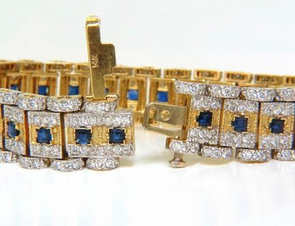10.00 Carat Natural Sapphire Diamond Bracelet Edwardian Deco 14kt 44117**