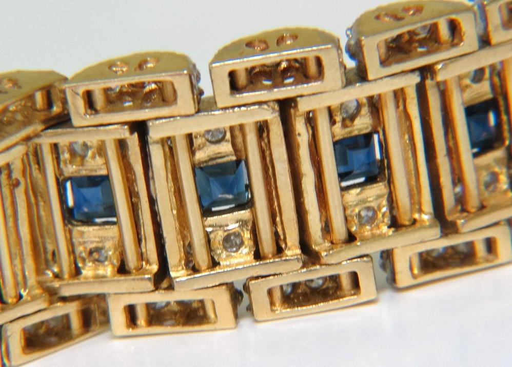 10.00 Carat Natural Sapphire Diamond Bracelet Edwardian Deco 14kt 44117**