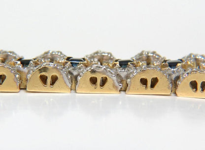 10.00 Carat Natural Sapphire Diamond Bracelet Edwardian Deco 14kt 44117**