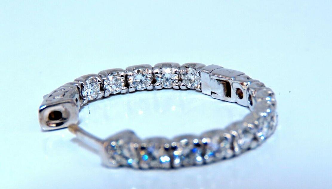 2.60ct Natural Round Diamond Hoop Earrings 14kt gold 40147**