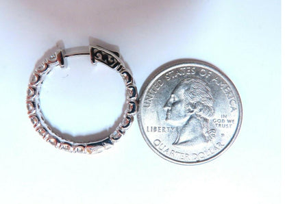 2.60ct Natural Round Diamond Hoop Earrings 14kt gold 40147**