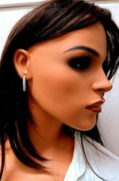 2.60ct Natural Round Diamond Hoop Earrings 14kt gold 40147**