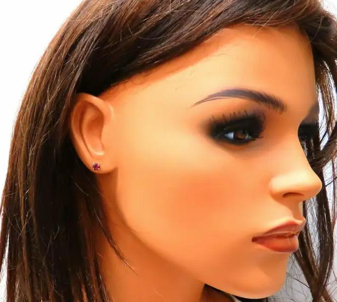 1.12 Carat Natural Round Ruby Stud Earrings 14 Karat 41447**