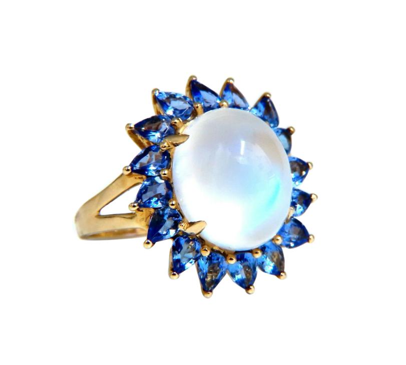 10ct. Natural Moonstone Tanzanite Ring 14kt 41045**