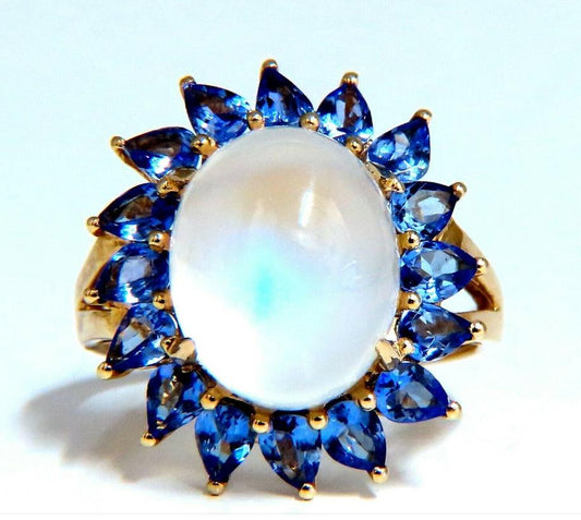 10ct. Natural Moonstone Tanzanite Ring 14kt 41045**