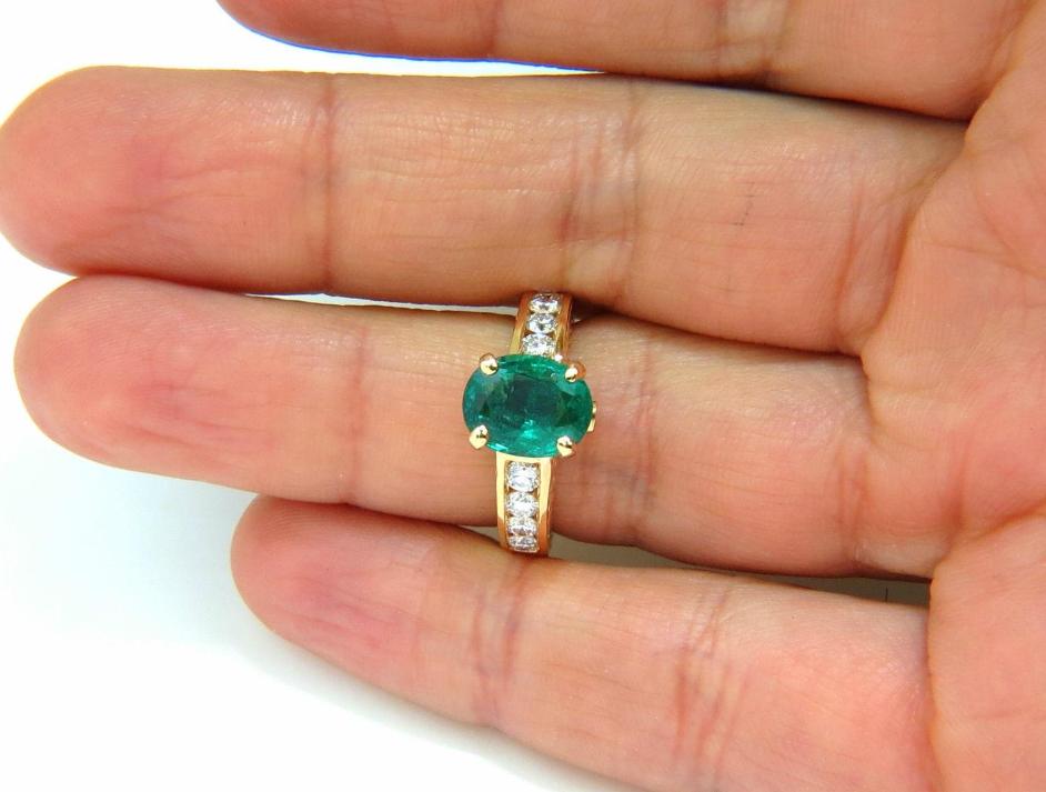 2.58ct Natural Zambia AAA Green Emerald Diamond Ring 14 Karat G/VS 46012**