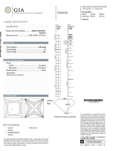 GIA 1.03ct Princess Cut Diamonds Ring and Channel Side Diamond Brilliant 42455**