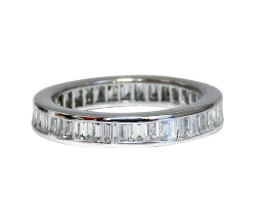 1.80 Carat Natural Baguette Diamonds Eternity Ring 14 Karat Band 41174**
