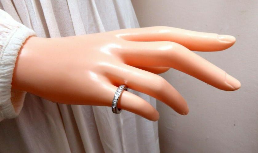 1.80 Carat Natural Baguette Diamonds Eternity Ring 14 Karat Band 41174**