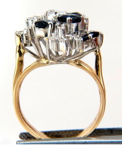 3.50 Carat Natural Sapphire Diamonds Cocktail Ring 14 Karat 48874**