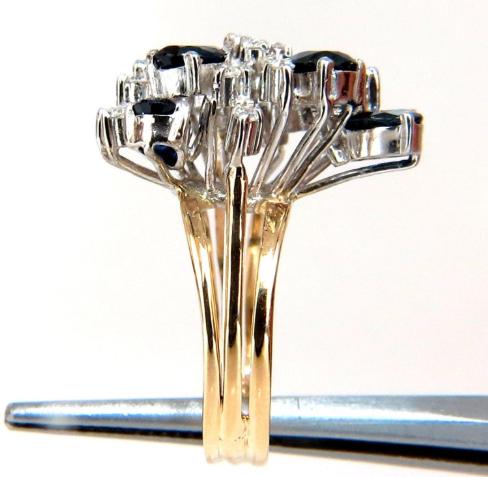 3.50 Carat Natural Sapphire Diamonds Cocktail Ring 14 Karat 48874**