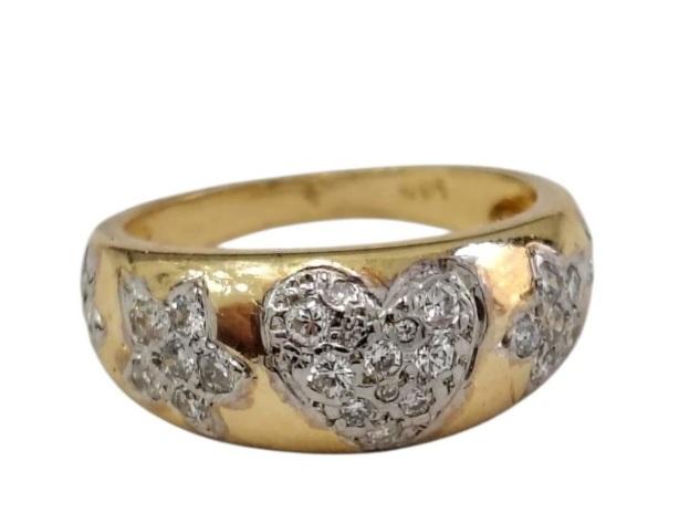 .60ct Diamond Pave Heart and Star Ring 14 Karat Handset 41557**