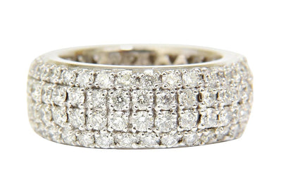 4.00ct Natural Full Cut Diamonds Eternity Wide Band Ring 14kt gold 6.25 49877**