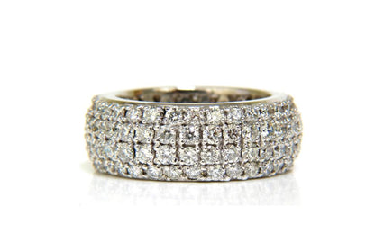 4.00ct Natural Full Cut Diamonds Eternity Wide Band Ring 14kt gold 6.25 49877**