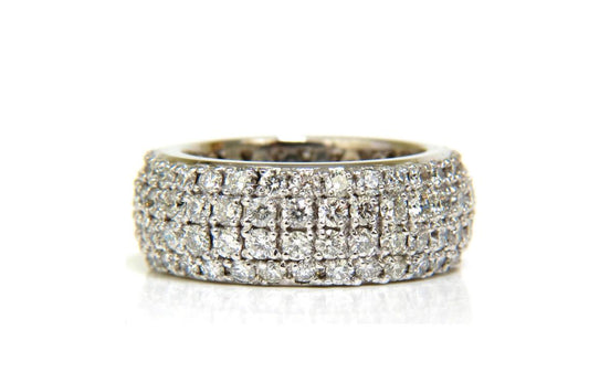 4.00ct Natural Full Cut Diamonds Eternity Wide Band Ring 14kt gold 6.25 49877**