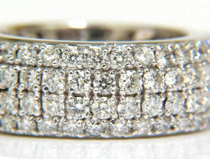 4.00ct Natural Full Cut Diamonds Eternity Wide Band Ring 14kt gold 6.25 49877**