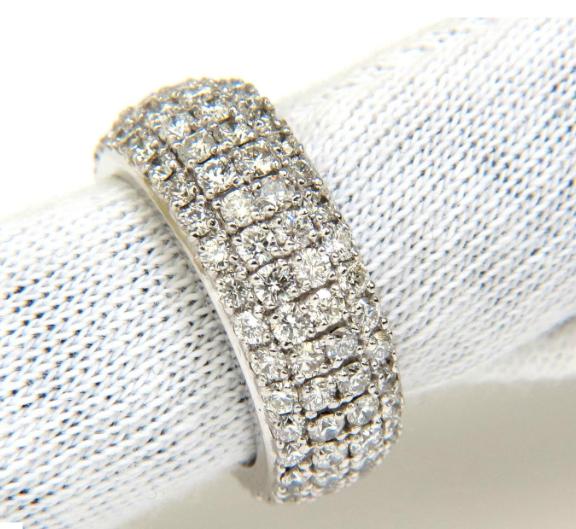 4.00ct Natural Full Cut Diamonds Eternity Wide Band Ring 14kt gold 6.25 49877**