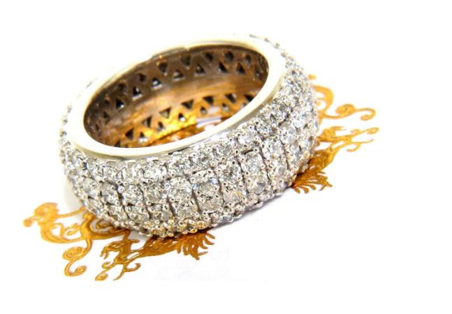 4.00ct Natural Full Cut Diamonds Eternity Wide Band Ring 14kt gold 6.25 49877**