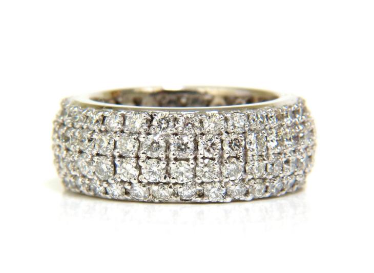 4.00ct Natural Full Cut Diamonds Eternity Wide Band Ring 14kt gold 6.25 49877**