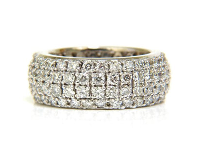 4.00ct Natural Full Cut Diamonds Eternity Wide Band Ring 14kt gold 6.25 49877**