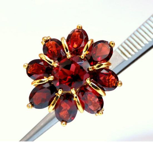 10ct Natural Garnets Clover Ring 10 Karat Yellow Gold 45578**