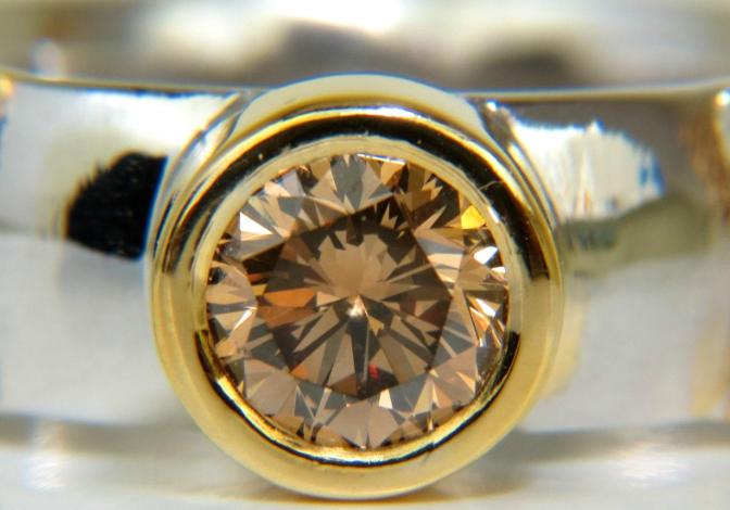 .90ct Natural Fancy Orange Brown Diamond Ring 14 Karat Solid 44717**