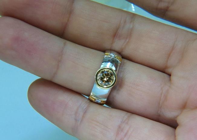 .90ct Natural Fancy Orange Brown Diamond Ring 14 Karat Solid 44717**