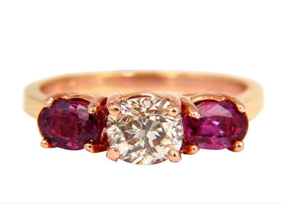 .90ct Natural Fancy Oval Diamond Ruby Ring 14 Karat Rose Gold 44787 *v
