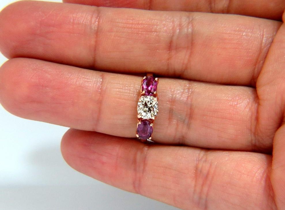 .90ct Natural Fancy Oval Diamond Ruby Ring 14 Karat Rose Gold 44787 *v